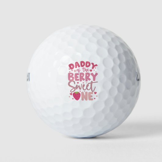 Papa des Berry Sweet eine Erdbeere Geburtstag Golfball (Vorderseite)