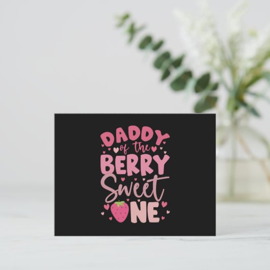 Papa des Berry Sweet eine Erdbeere Geburtstag Postkarte (Stehend Vorderseite)