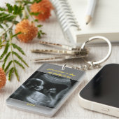 Papa des ersten Vaters wird Graues 2 Foto Schlüsselanhänger (Vorderseite rechts)