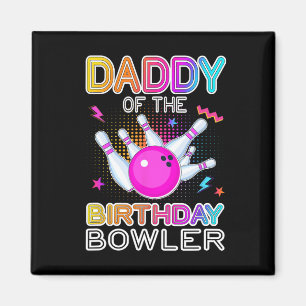 Papa des Geburtstags Bowler Bday Bowling Party Ce Magnet