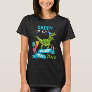 Papa des Geburtstags Boy RAWR T-Rex Dinosaurier Bi T-Shirt