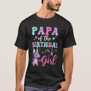 Papa des Geburtstags für Girl-Dinosaur-T-Rex-Party T-Shirt