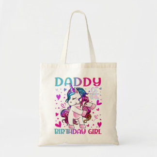 Papa des Geburtstags Girl Flossing Unicorn Vater D Tragetasche