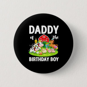 Papa des Geburtstagsjungen Bauernhof-Tier-Geburtst Button