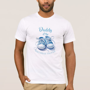 Papa des Geburtstagskindes Wasserfarbe Blau Baby-S T-Shirt