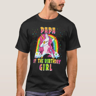 Papa des Geburtstagsmädchens Dabbing Einhorn passe T-Shirt