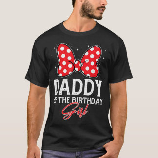 Papa des Geburtstagsmädchens Süße Rosa Schleife Fa T-Shirt