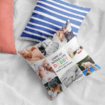 Papa des niedlichen Ersten Vaters | Foto Collage T Kissen<br><div class="desc">Mit diesem niedlichen, farbenfrohen Kissen aus Foto kreieren Sie Ihr ganz besonderes Geschenk für die ersten Väter. Mit 8 quadratischen Fotografien und dem Text 'Happy 1st Vatertag', das Wort DADDY in leuchtend bunten Buchstaben, a wir Liebe Sie viele Nachrichten und Namen. Es ist ein wunderbares Geschenk für die Familie, um...</div>