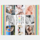 Papa des niedlichen Ersten Vaters | FotoCollage Fleecedecke (Vorderseite (Horizontal))