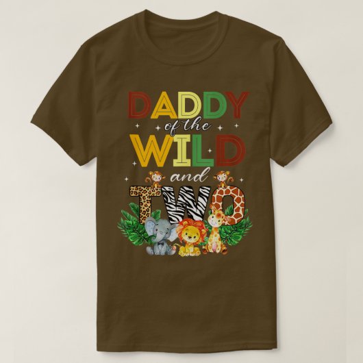 Papa des wilden Zwei-Zoo-Birthday-Safari-Dschungel T-Shirt (Design vorne)