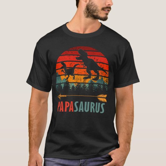 Papa-Dinosaurier-Tag T-Shirt (Vorderseite)