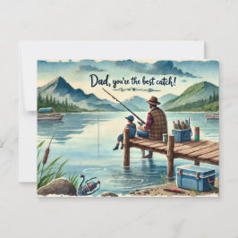 Papa du bist der beste Fang, glücklicher Vater Tag Postkarte