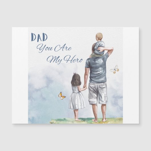 Papa du bist mein Held Magnetkarte (Vorderseite)