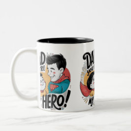 Papa, du bist mein Superheld Zweifarbige Tasse