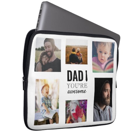 Papa, du bist phantastische Collage Typografie Laptopschutzhülle (Vorne Rechts)