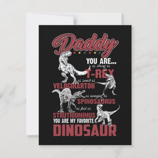 Papa Du bist so stark wie T-rex Dinosaur Geschenk Dankeskarte (Vorderseite)