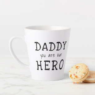 Papa, du bist unser Held Typography Vatertag Milchtasse