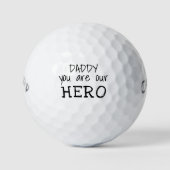 Papa, du bist unser Hero Zitat Vater Golfball (Vorderseite)