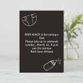 Papa Dusche Windeln Papa-Party lädt ein Ankündigung (Stehend Vorderseite)