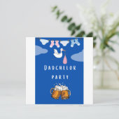 Papa Dusche Windelpapa , Bier Party Einladung (Stehend Vorderseite)