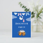 Papa Dusche Windelpapa , Bier Party Einladungspostkarte (Stehend Vorderseite)