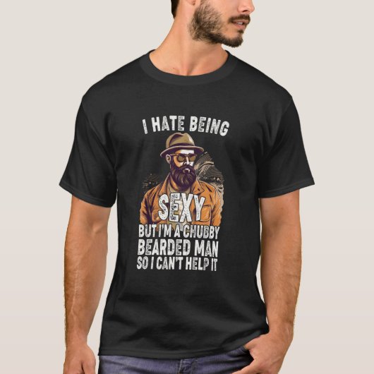 Papa Ehemann Mollig Bärtig Bart T-Shirt (Vorderseite)