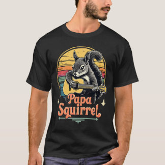 Papa Eichhörnchen Gitarre spielen - Retro Music De T-Shirt