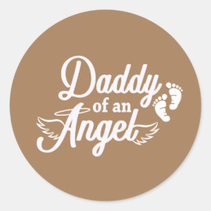 Papa eines Angel-Aufklebers Runder Aufkleber