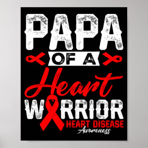Papa eines Herzens Kriegers Herzkrankheit rotes Ba Poster