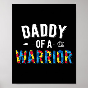 Papa eines Vaters der Kriegerfamilie Welt Autismus Poster