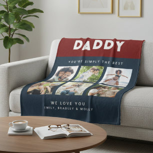 Papa Einfach Der Beste Sechs Foto-Collage-Geschenk Fleecedecke