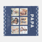 Papa einfach die beste FotoCollage Personalisiert Fleecedecke (Vorderseite (Horizontal))