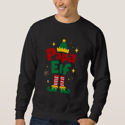 Papa Elf Christmas Family Pajama Design Sweatshirt (Vorderseite)