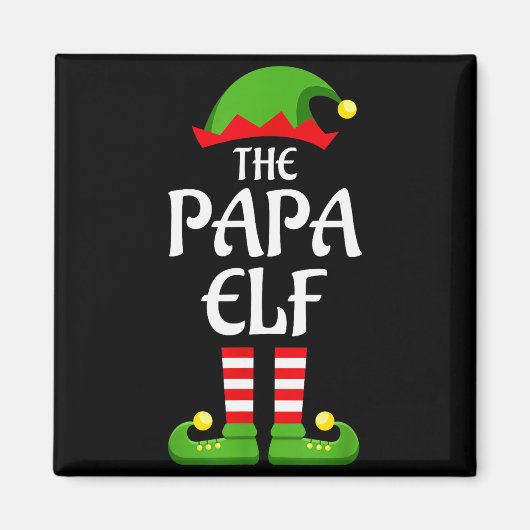 Papa Elf Family Matching Group Christmas Dad  Magnet (Vorne)