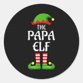 Papa Elf Family Matching Group Christmas Dad Runder Aufkleber (Vorderseite)