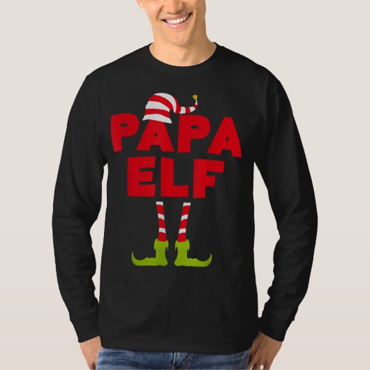 Papa Elf Funny Matching Weihnachtskostüm T-Shirt (Vorderseite)