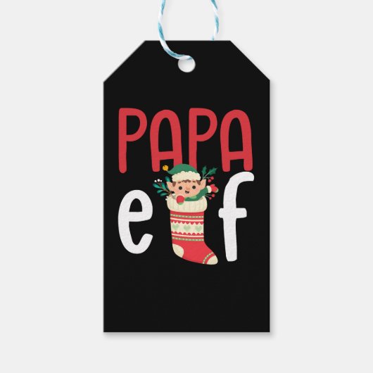 Papa Elf Geschenkanhänger (Vorderseite)