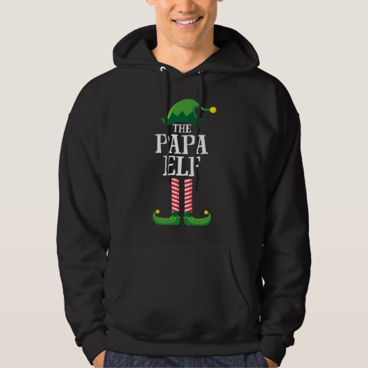 Papa Elf Matching Familienweihnachtsfest Party Paj Hoodie (Vorderseite)