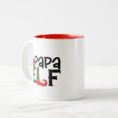 Papa Elf Zweifarbige Tasse (Vorderseite Links)