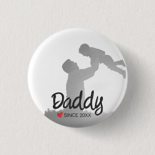 Papa, erster Vatertag, erster glücklicher Vater Button (Vorderseite)