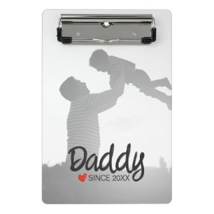 Papa, erster Vatertag, erster glücklicher Vater Mini Klemmbrett