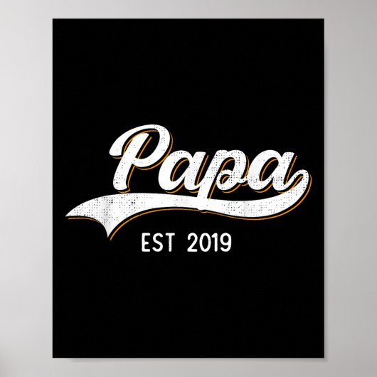 Papa Est 2019 Soon To Be Grandpa To Be Announcemen Poster (Vorne)