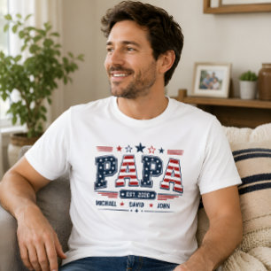 Papa Est 2026 USA Patrioten-Flagge mit individuell T-Shirt
