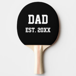 Papa Est. 20xx Jahr Schwarz und Weiß Tischtennis Schläger