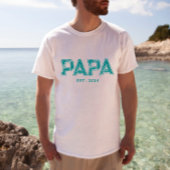 PAPA EST Benutzerdefiniertes Geschenk für Vater T-Shirt