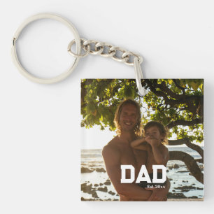 Papa Est Foto Anpassbares Jahr Vatertag  Schlüsselanhänger