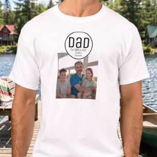 Papa Est. Foto Moderne Fette Einfache Kinder Namen T-Shirt