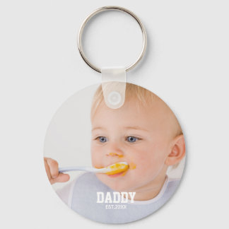 Papa EST & Foto , Vatertag Schlüsselanhänger