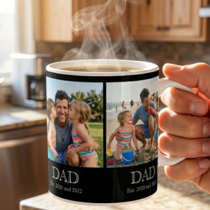 Papa Est. White Bold Minimale Text 3 Fotos Kaffeetasse