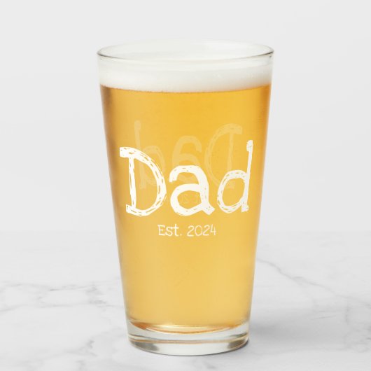 Papa Established Fett Schwarz Weiß Glas (Vorne (Gefüllt))